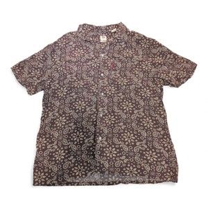 Levi's Men's Brown Paisley Short Sleeve Button-Down Shirt L